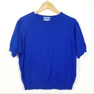 Pendleton Blue Short Sleeve Sweater